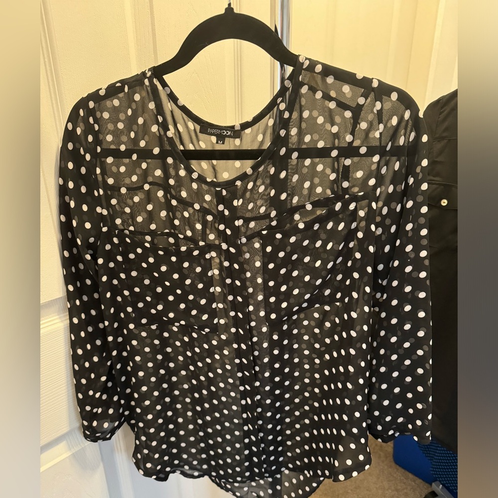 Sheer black and white polka dot fun